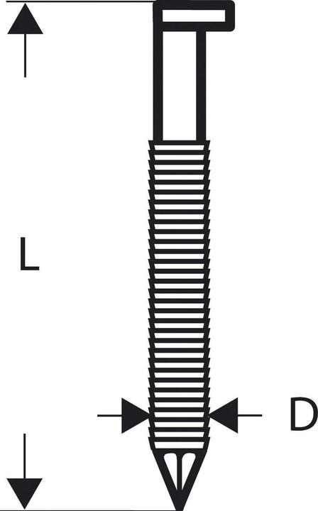 Bosch Professional Zubehör Clou en bande à tête en D SN34DK 90R, 3,1 mm, 90 mm, nu, rainuré
