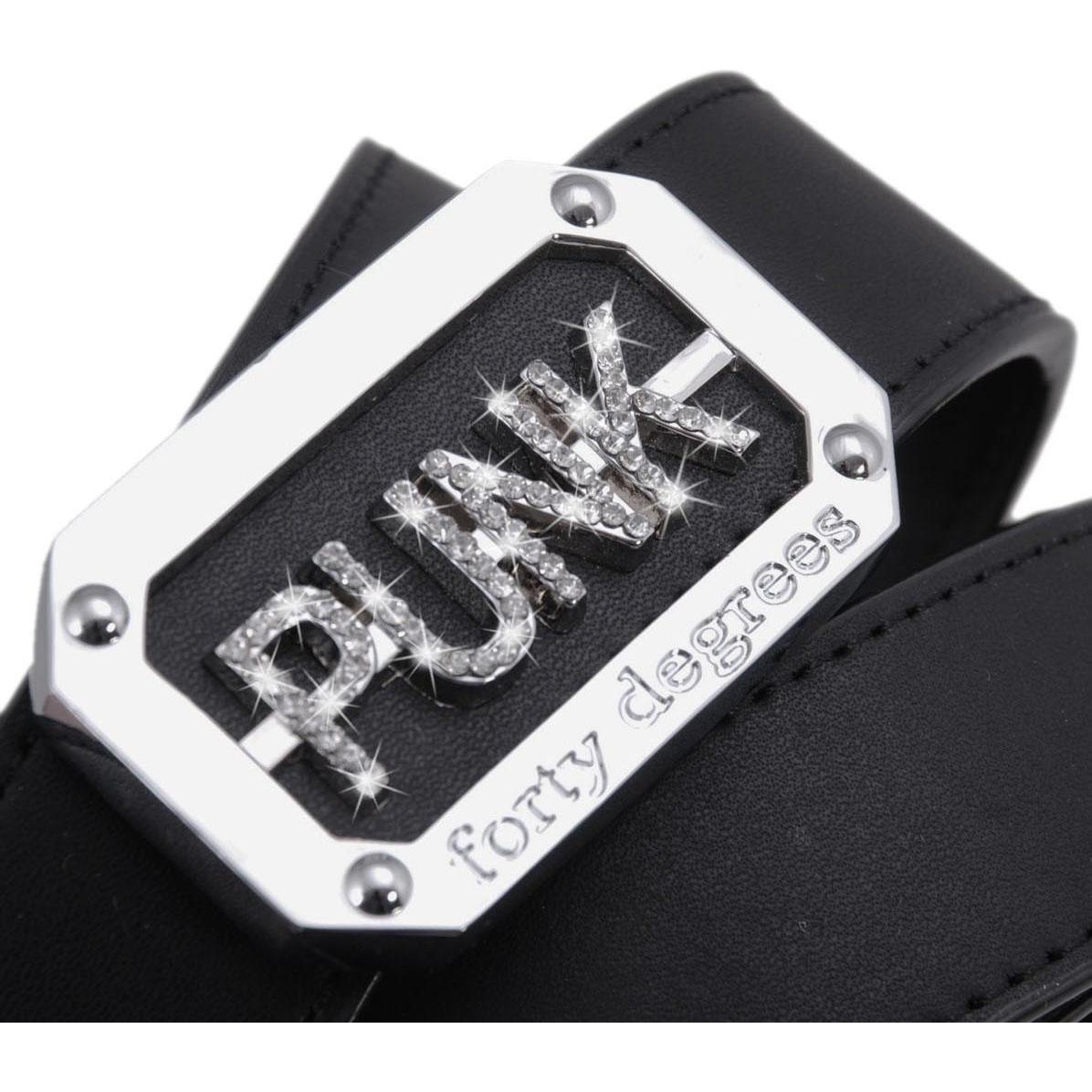 Thumbnail - Forty, Damen, Gürtel, Gürtel mit silberner "PUNK" Schnalle, Schwarz, (105)