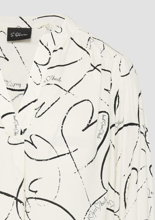 Produktbild S.Oliver Bluse Viskosebluse mit All-over-Print und Smok-Detail am Ärmel (32)