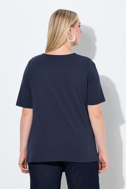Actual product image Ulla Popken Asymmetric Pointed Hem Tee (58)