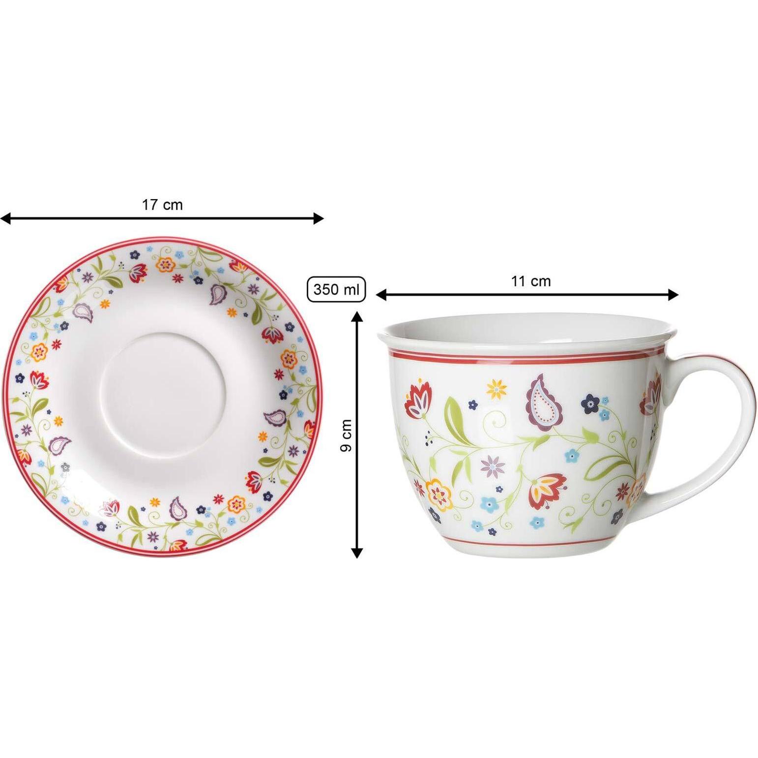 Thumbnail - Ritzenhoff & Breker, Tasse, Milchkaffee Tassen mit Untertassen Shanti (350 ml, 12 x)