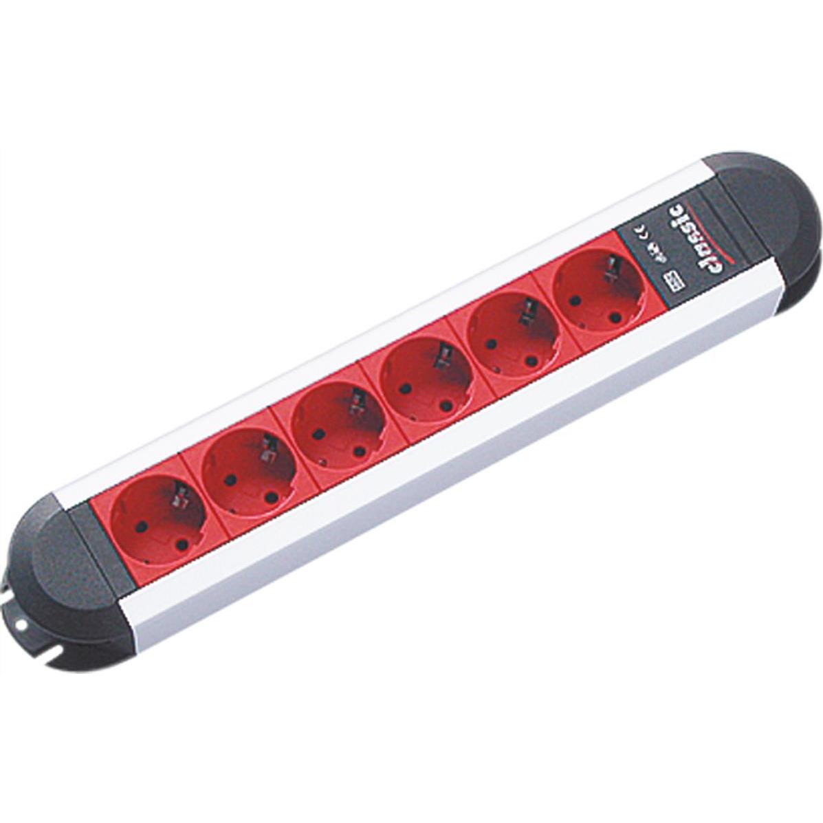 Bachmann, Steckdosenleiste, Steckdosenleiste PRIMO CLASSIC ALU, EDV (6 x, CEE 7/3, 2 m)