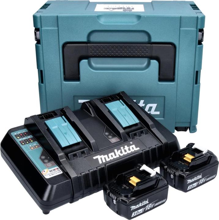 Produktbild Makita Power Source Kit mit 2x BL1830B Akku 3,0Ah + DC18RD Doppelladegerät + Makpac (18 V)