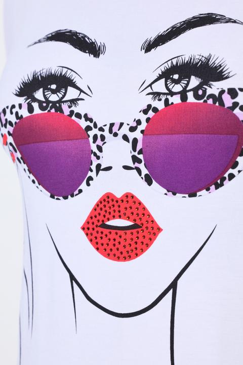 Actual product image Miamoda T-Shirt, A-Linie, Model-Motiv, Glitzersteinchen (50)