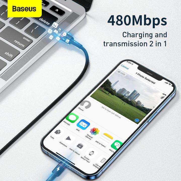 Actual product image Baseus USB C - Lightning (1 m, USB 3.2 Gen 1, 18 W)