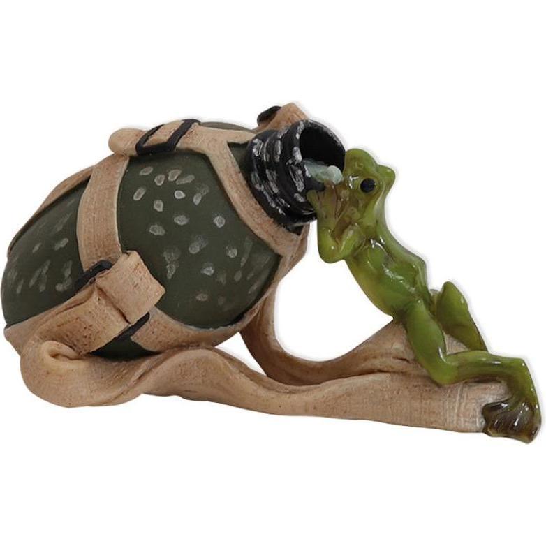 Seyko Geschenke, Deko Objekt, 091084 - Keramikfigur "Frosch Paul der Durstige", 7 cm (7 x 5 x 5 cm)