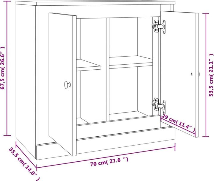 Produktbild vidaXL Sideboard (70 x 35.50 x 67.50 cm)