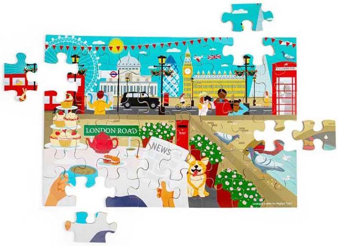 Produktbild Bigjigs Holz-Bodenpuzzle „London City“, 48-teilig. (48 Teile)