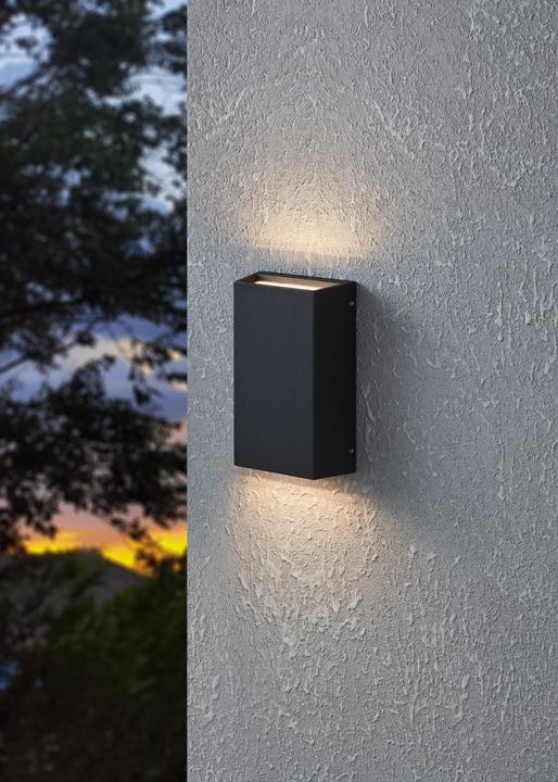 Produktbild EGLO 900886 SPONGANO LED Aussen-Wand-/Deckenleuchte 2x5W 20cm Schwarz Steuerbare Lichtfarbe IP65 (600 lm)