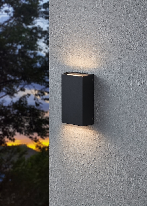 Image du produit EGLO 900886 SPONGANO Luminaire extérieur LED pour mur/plafond 2x5W 20cm Noir Couleur de lumière (600 lm)