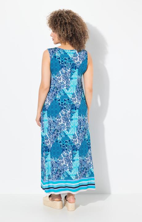 Produktbild Ulla Popken Maxikleid, Patchdruck, A-Linie, V-Ausschnitt, ärmellos (42, 44)