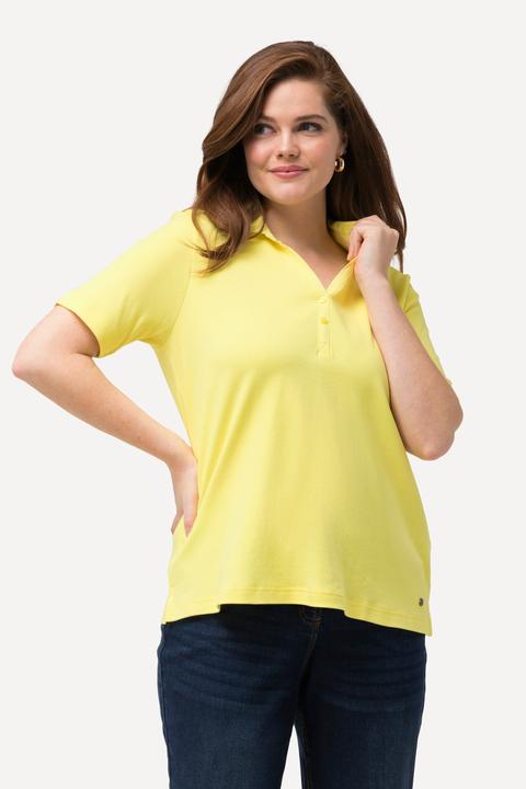 Produktbild Ulla Popken Poloshirt, Webkragen, Knopfleiste, Halbarm (62)