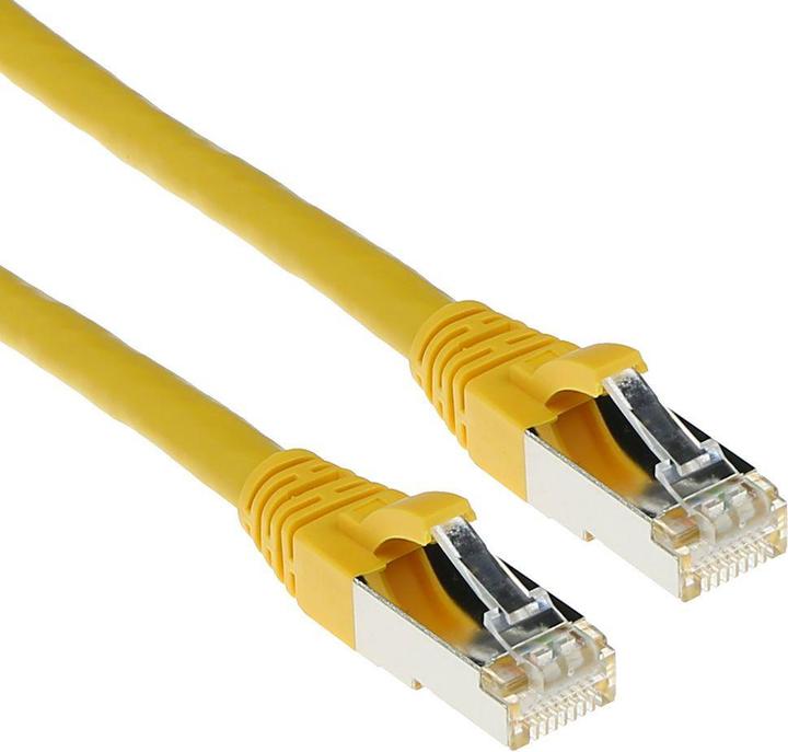 Produktbild ACT Yellow 1.5 meter SFTP CAT6A patch cable snagless with RJ45 connectors. Cat6a s/ftp snagless yl 1.50m (S/FTP, SFTP, CAT6a, 1.50 m)