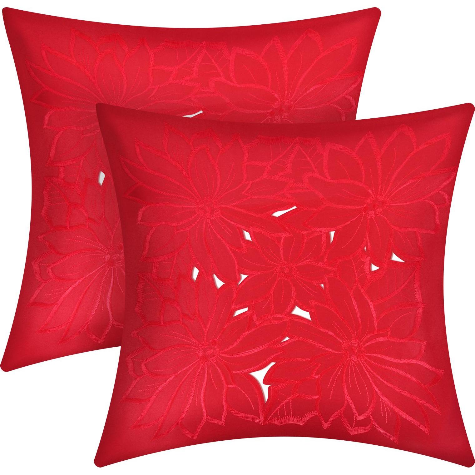 Thumbnail - Avizar, Dekokissen, 2 Stk. Kissenbezüge mit Blumenmuster (40 x 40 cm)