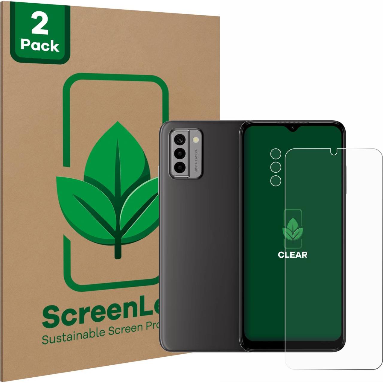 ScreenLeaf Schutzfolie nachhaltiger Displayschutz Displayschutzfolie Folie Klar Transparent (2 Stück, Nokia G22), Smartp...