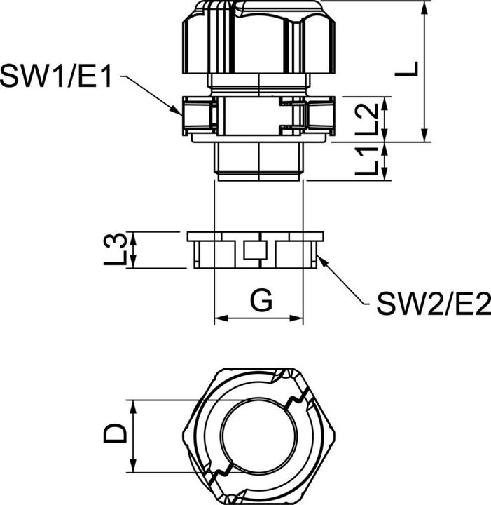Actual product image OBO Bettermann Cable gland.