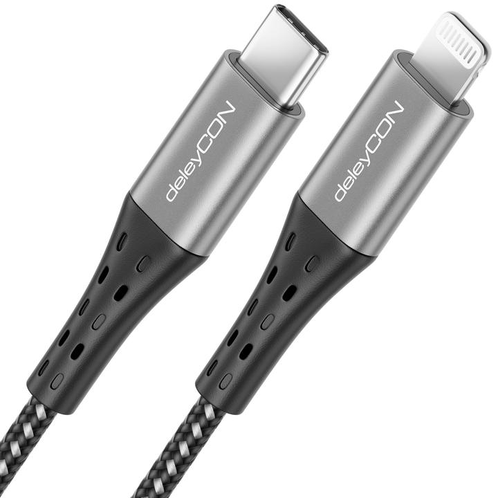 Produktbild deleyCON USB-2.0-Kabel USB C - Lightning 1.5 m (1.50 m, USB 2.0)
