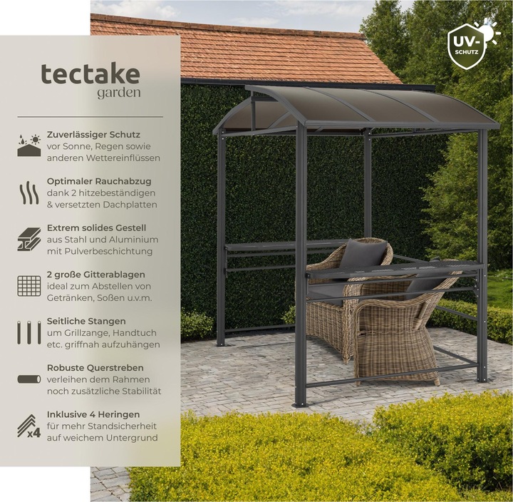 Image du produit tectake Barbecue Pavilion Asado | 240x150x234cm (240 cm, 150 cm)