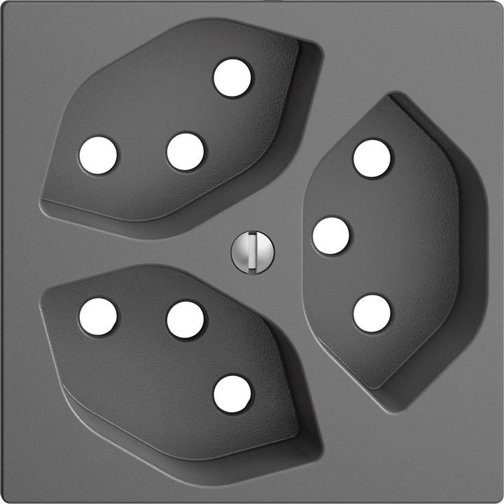 Actual product image Feller Cover set socket 3xT13 S K dark grey