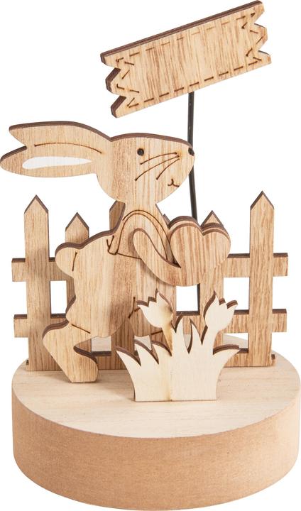 Produktbild VBS Holz-Steckmotiv "Hase mit Schild, 5-tlg.