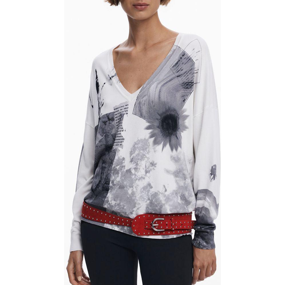Desigual Donna Bianco Donne, Felpa + Maglione, Maglia (M)