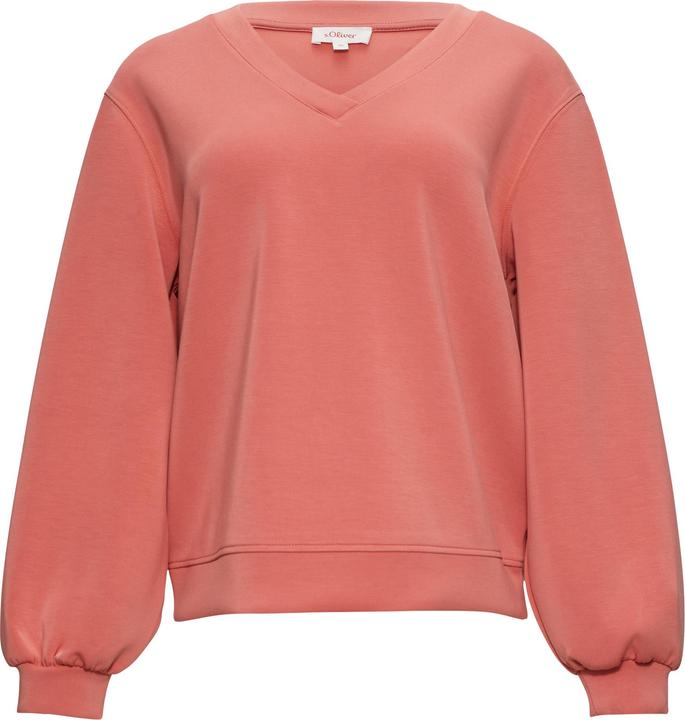 Produktbild s.Oliver Sweatshirt Scuba-Sweatshirt mit V-Ausschnitt (48)