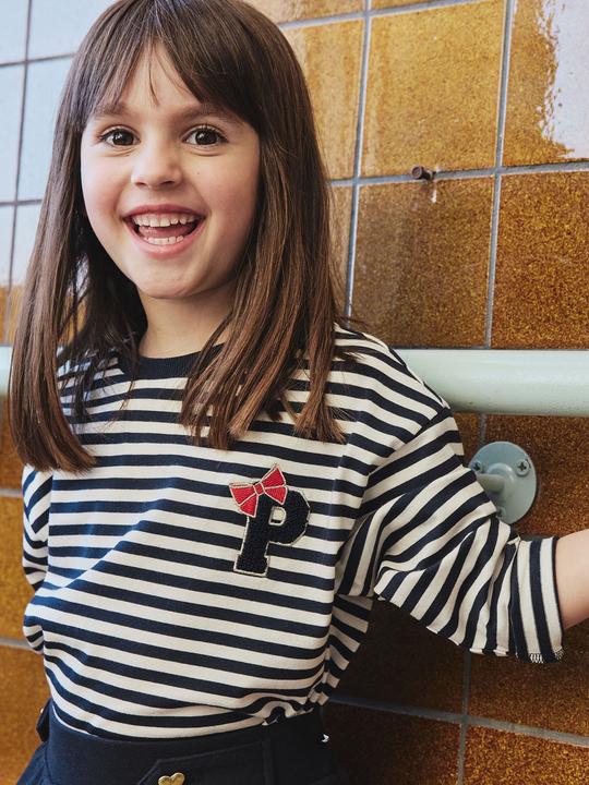 Produktbild Vertbaudet Mädchen Ringelshirt mit Schleife und Recycling-Baumwolle (98)