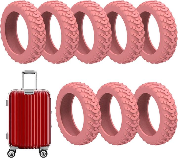 Immagine prodotto Swissdetector Coprigomme per valigie - Silenzioso - 8 pezzi - Rosa (Guaina protettiva)