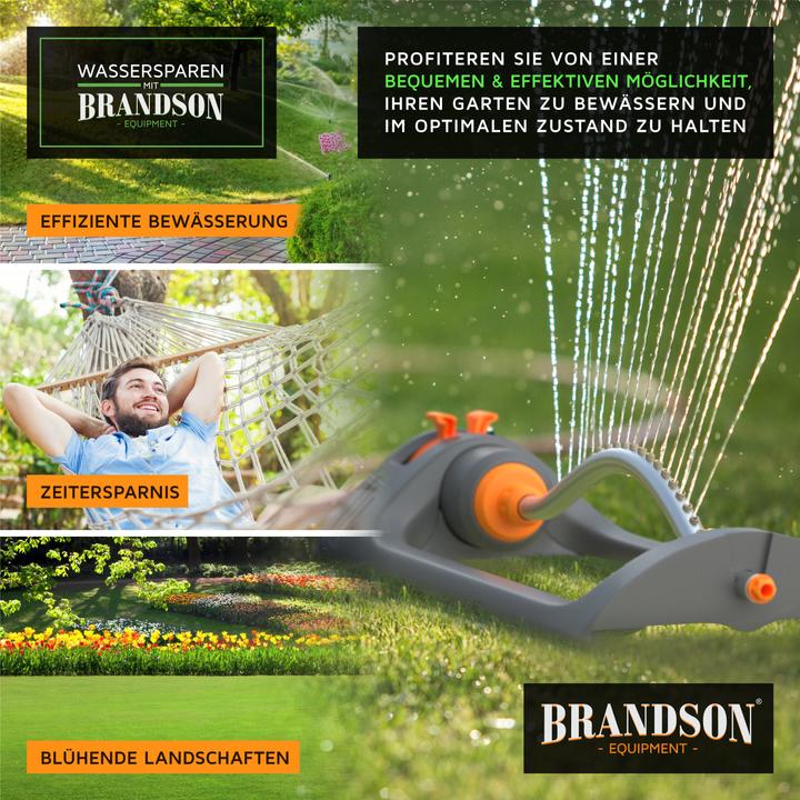Immagine prodotto Brandson Irrigatore quadrato, irrigatore per prato, irrigatore a oscillazione, fino a 153 m², raggio (Irrigatore quadrato)