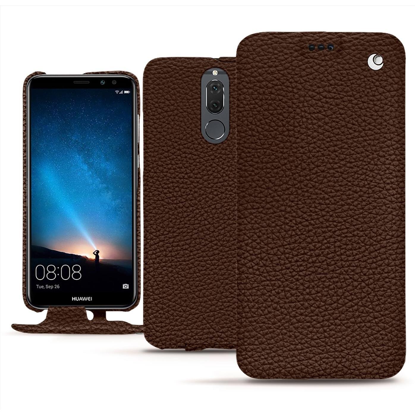 Noreve Lederschutzhülle vertikal (Huawei Mate 10 Lite), Smartphone Hülle, Braun
