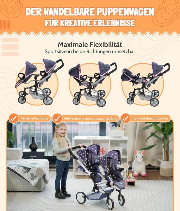 Actual product image Bayer Chic 2000 Doll's Pram Linus Duo