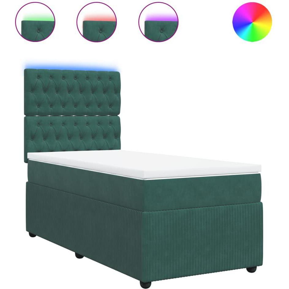 Thumbnail - VidaXL, Bett, Bo x springbett mit Matratze 80 x 200 cm Samt (80 x 200 cm)