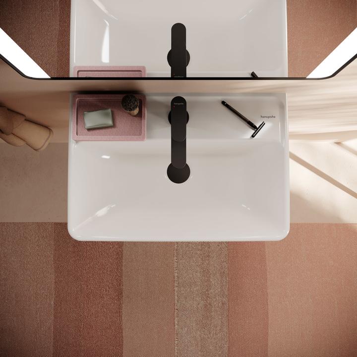 Actual product image hansgrohe Xanuia Q Compact washbasin, 1 tap hole, with overflow, 550x370mm, white (370 mm, 550 mm)