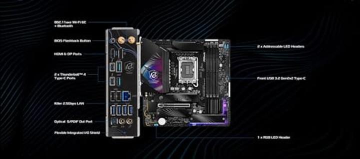 Productafbeelding AsRock Z890M Riptide WiFi Intel DDR5 S1851 MATX (LGA 1851, Intel Z890, mATX)