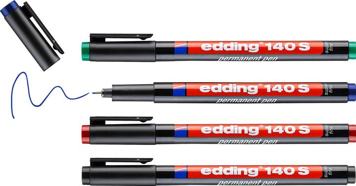 Produktbild Edding Ohp (Schwarz, Grün, Rot, Blau, 0.30 mm, 4 x)