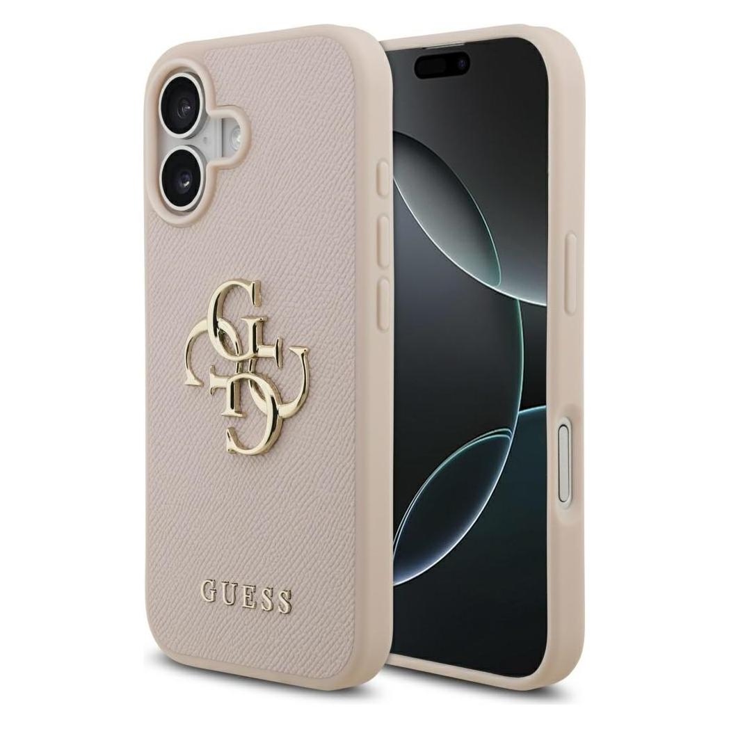 Guess - Hardcase 4G Grained Big And Classic Logo (GUHCP17SPGT4MBP) - IPhone 17 - Pink (Apple IPhone 17), Smartphone Hülle, Pink