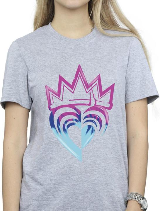 Actual product image Disney Womens/Ladies Descendants Pink Crown Cotton Boyfriend T-Shirt (XL)