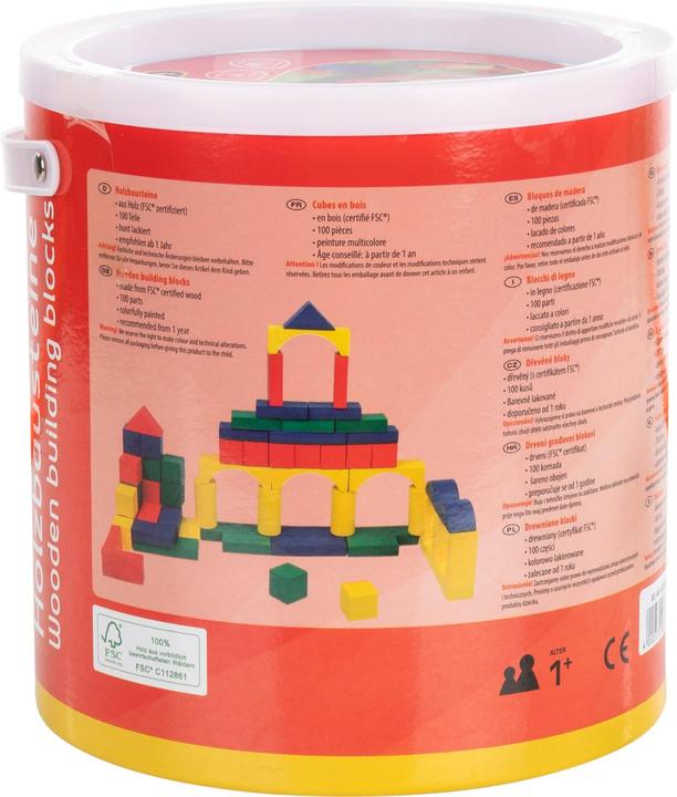 Produktbild Idena Holzbausteine im Eimer 100er FSC100%