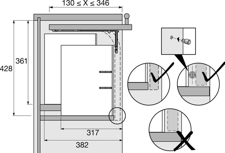Actual product image Hettich Swing-in flap fitting set LIFT UP (1 pcs.)