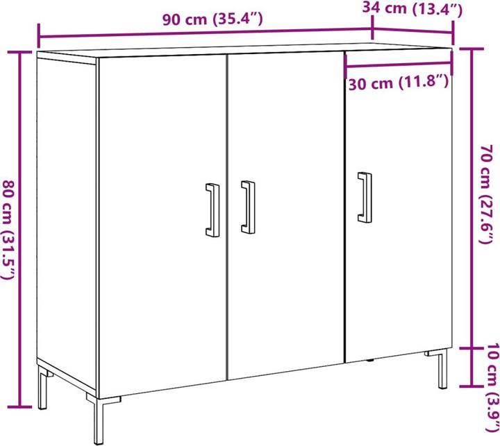 Image du produit vidaXL Sideboard (90 x 34 x 80 cm)