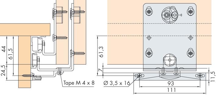Actual product image HAWA Sliding door fittings -COMBINO 20 H, Forslide