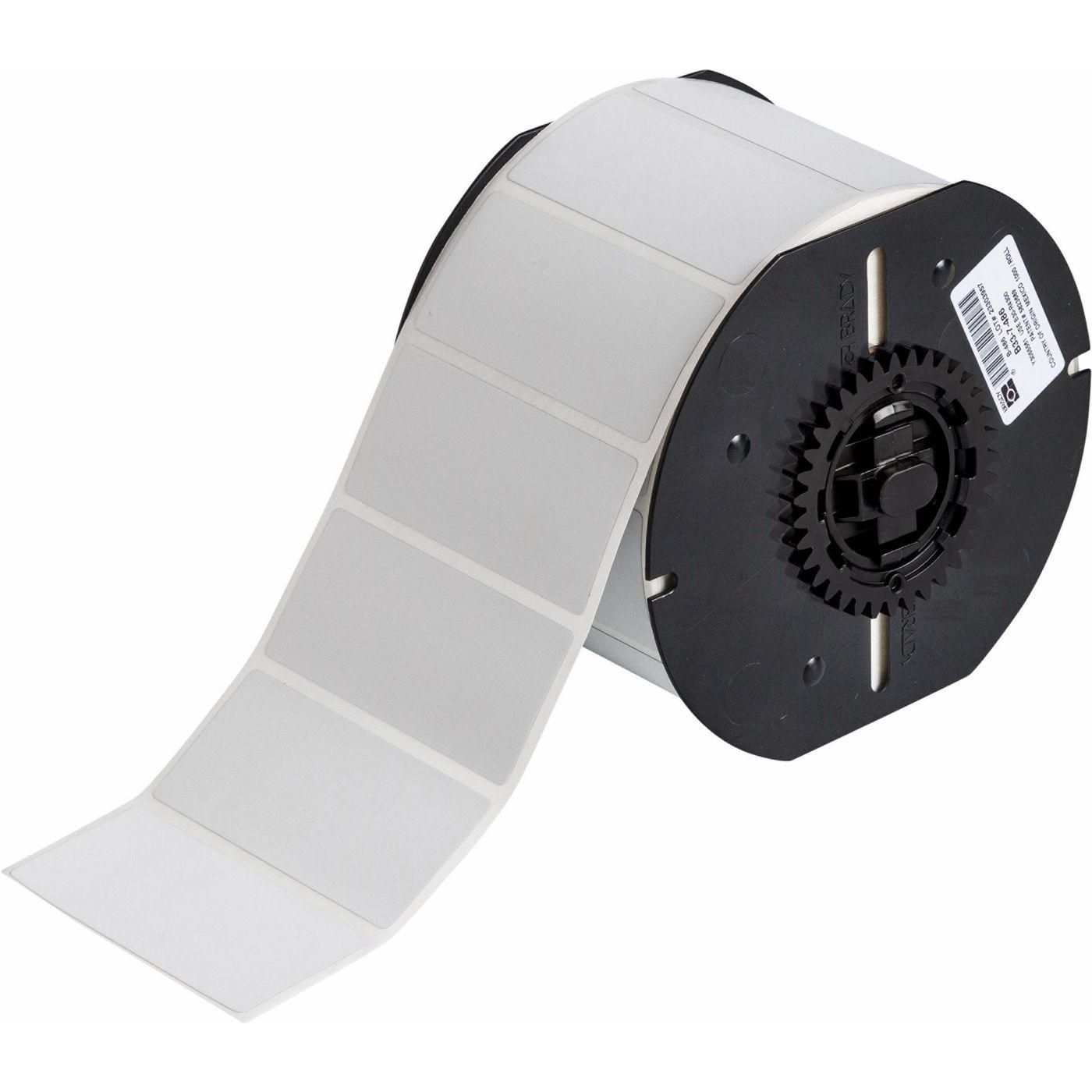 Brady, Etiketten, B33-7-428, metallisierter Polyester, Hellgrau, matt, 69.85 x 31.75 mm, permanent (1000 E.)