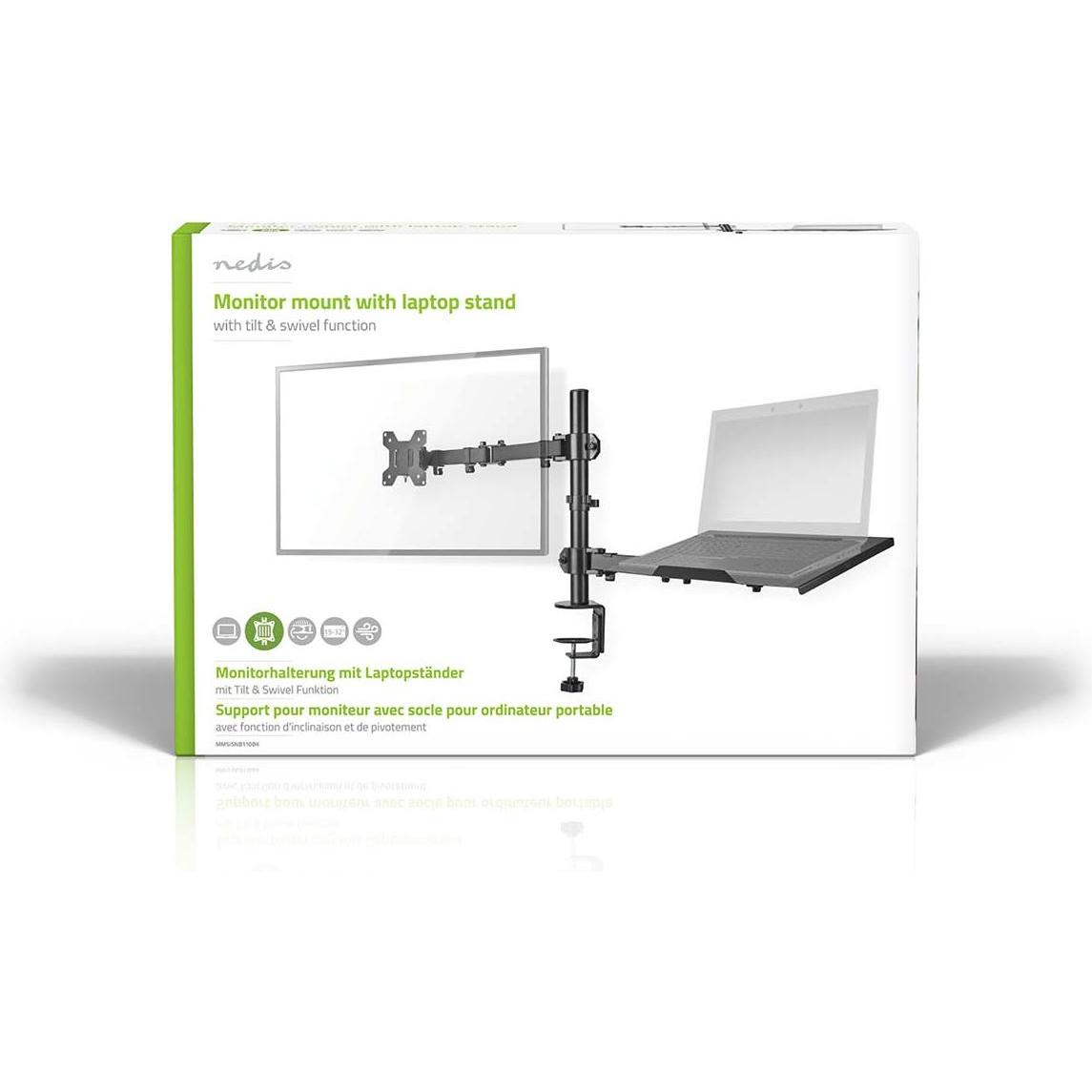 Thumbnail - Nedis Schreibtisch Monitorhalterung Notebook 1 Bildschirm(e) 15 - 32 " 75x75 / 100x100 Int (Tisch, 32"), Monitor Halteru...
