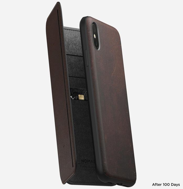 Actual product image Nomad Tri-Folio Leather Rustico Brown (Apple iPhone XS Max)
