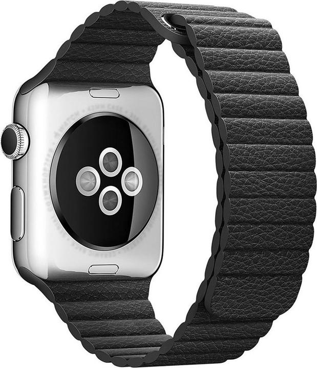 Immagine prodotto Cover-Discount Apple Watch 42 / 44mm - Cinturino in pelle con passante magnetico nero (44 mm, 42 mm, Silicone, Ecopelle)