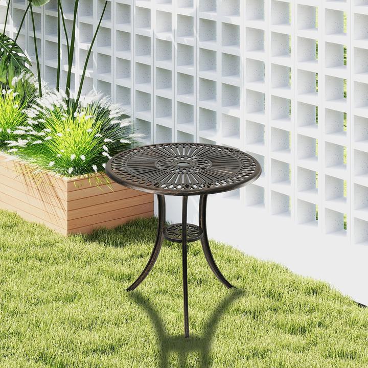 Produktbild Relaxdays Runder Gartentisch mit Schirmloch (60 x 65 cm)