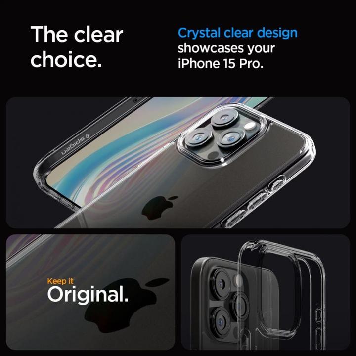 Actual product image Spigen Ultra Hybrid case for iPhone 15 Pro - transparent gray (Apple iPhone 15 Pro)