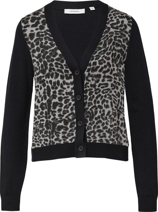 Produktbild Comma Strickjacke Cardigan im Materialmix mit Leo-Print (40)