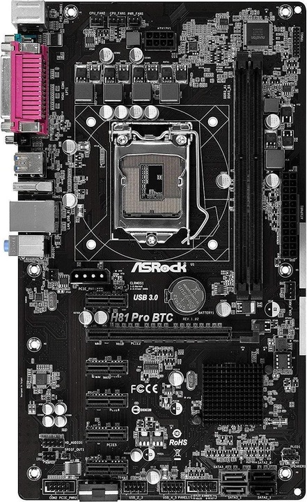 Actual product image AsRock H81 Pro BTC R2.0 (LGA 1150, Intel H81, ATX)