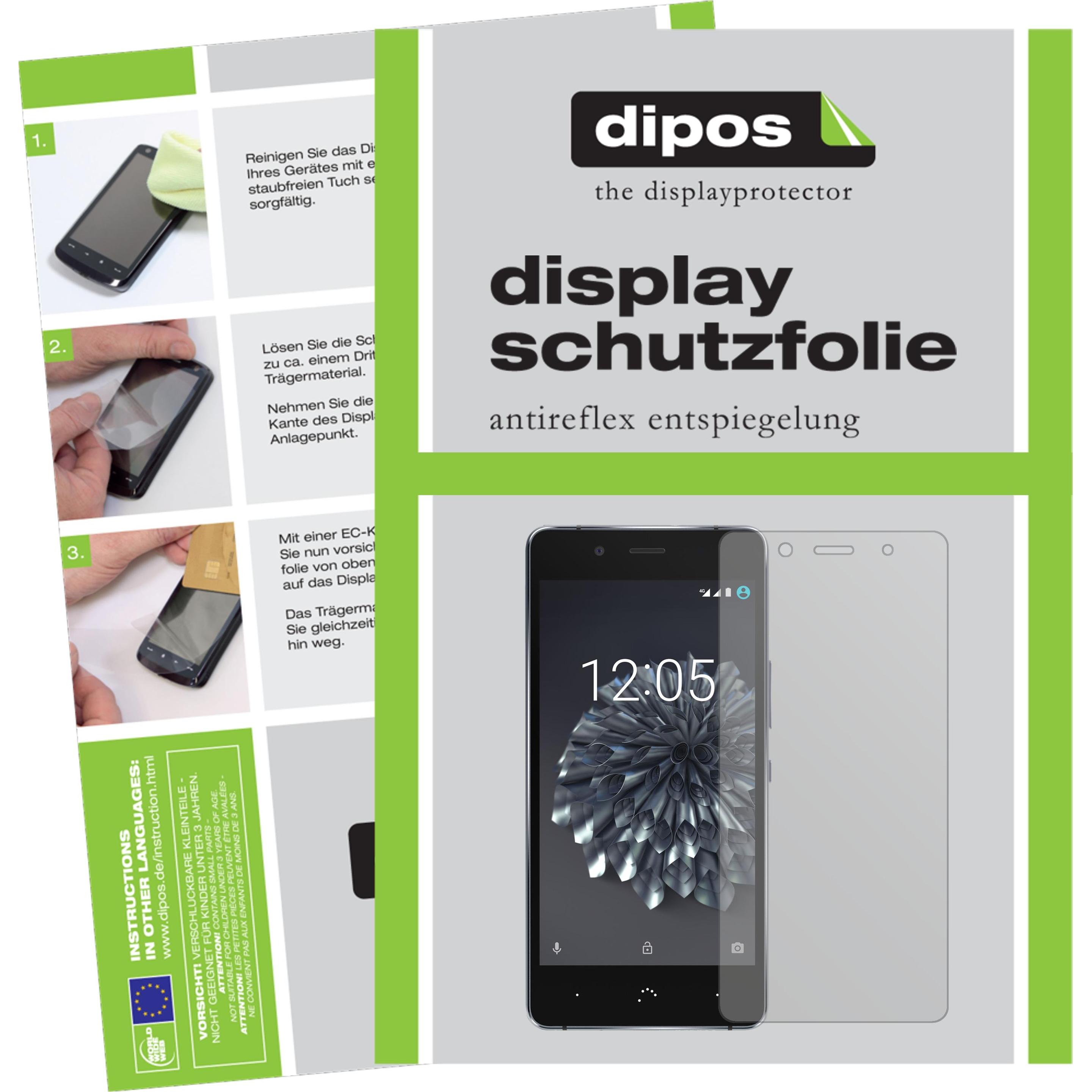 Dipos Displayschutzfolie Antireflex (2 Stück, BQ Aquaris X5), Smartphone Schutzfolie, Transparent